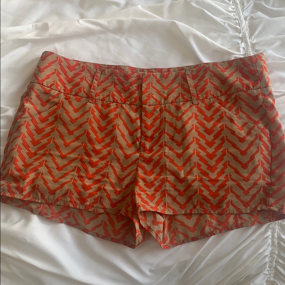 Red and tan shorts